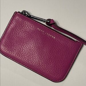 Marc Jacobs Fuchsia Leather Pouch & Key Chain